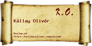 Kállay Olivér névjegykártya